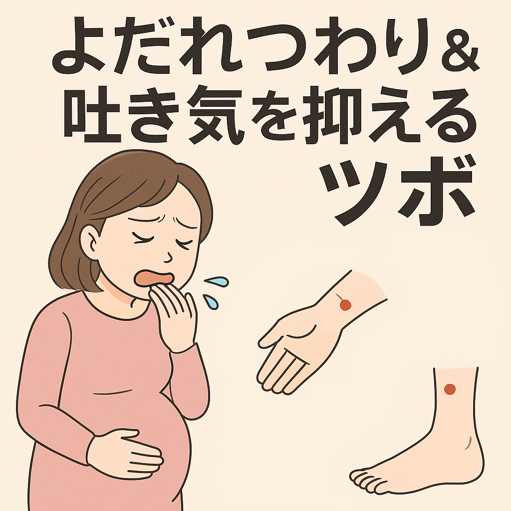 よだれつわり&吐き気を抑えるツボ3選!
