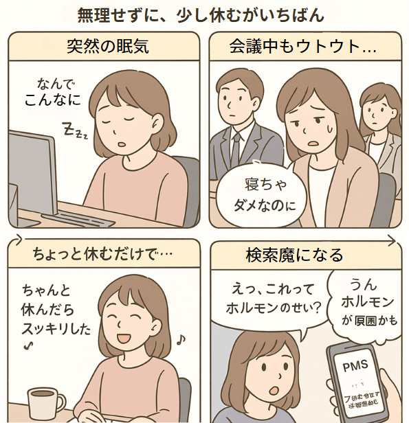 【生理前~生理中に眠い!】 漫画