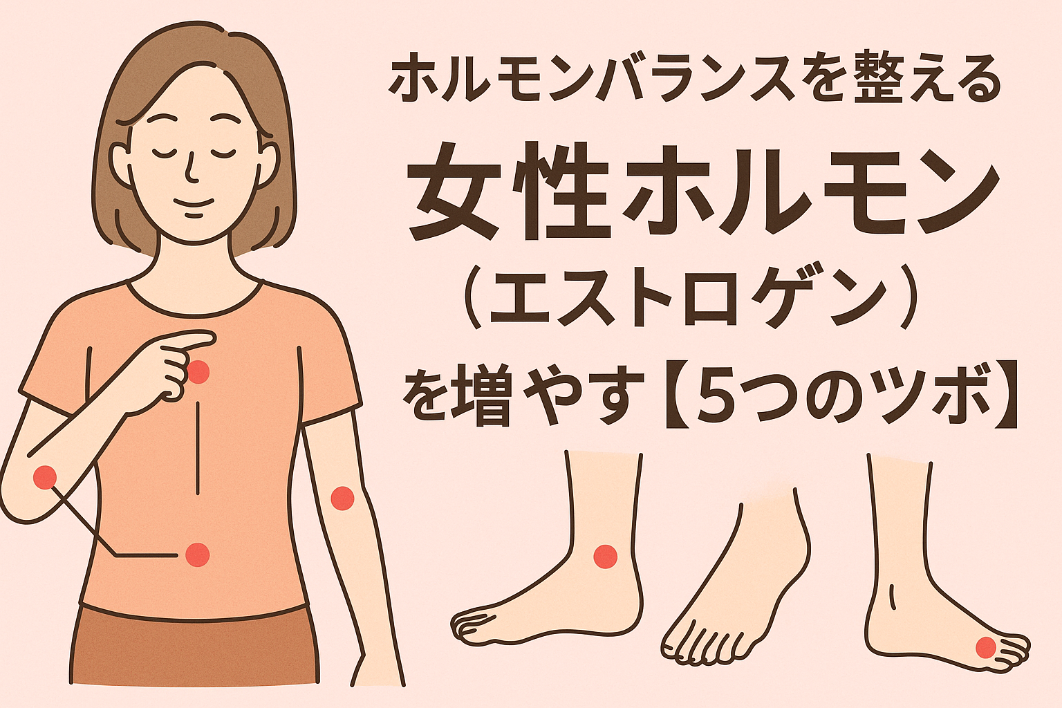ホルモンバランスを整える & 女性ホルモン(エストロゲン)を増やす【5つのツボ】