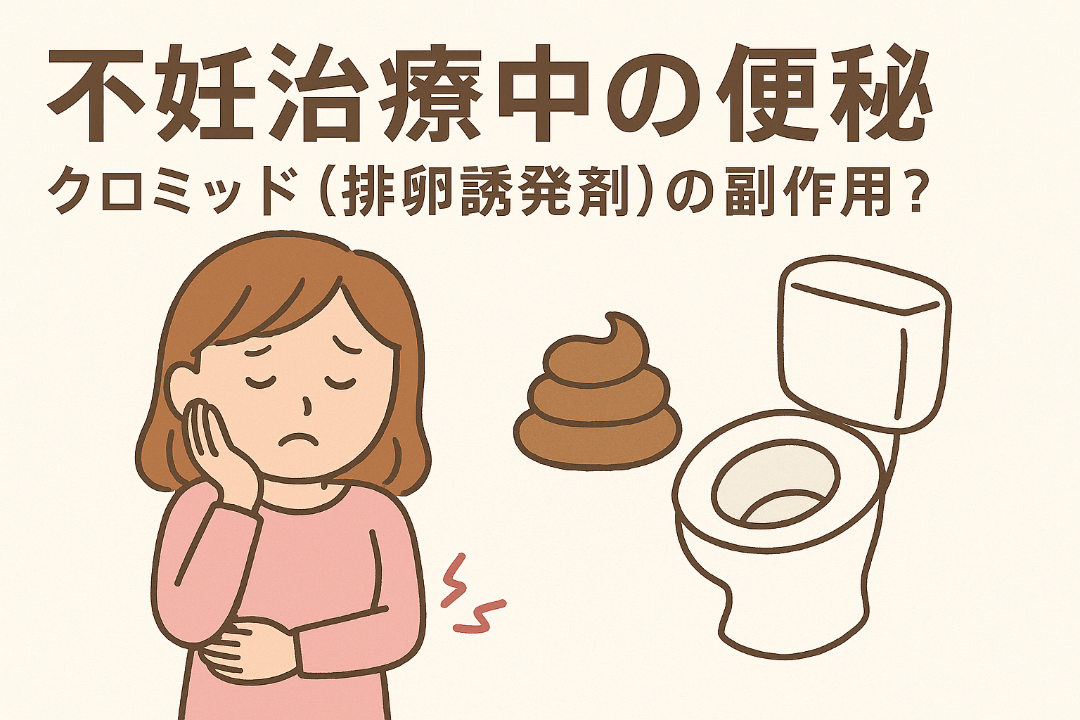 【不妊治療中の便秘】クロミッド(排卵誘発剤)の副作用?