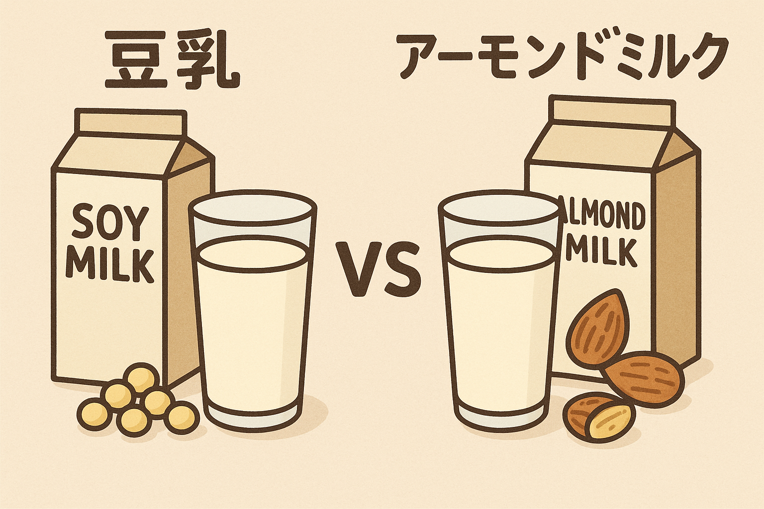 豆乳 or アーモンドミルク