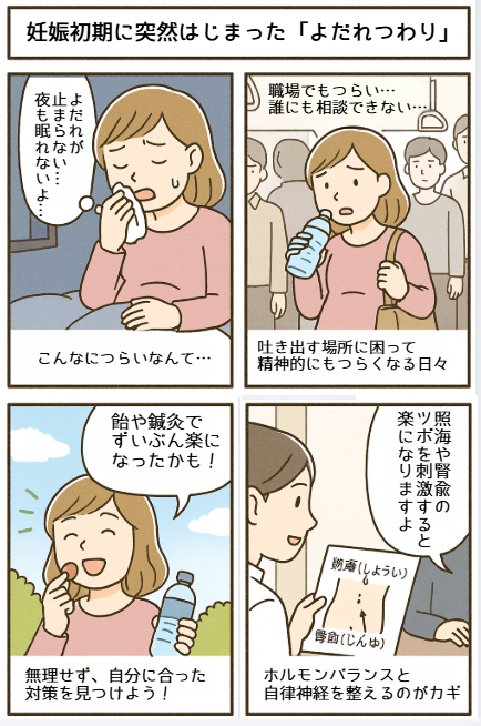 唾液過多(よだれつわり)を止める方法(ツボ)漫画