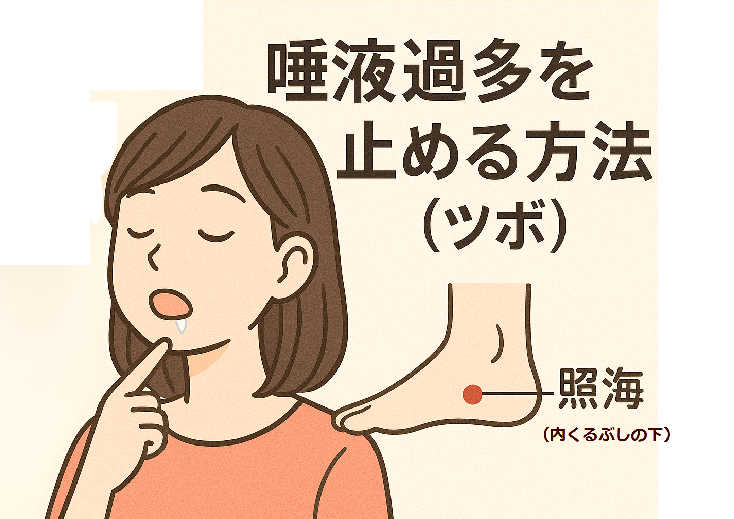 唾液過多(よだれつわり)を止める方法(ツボ)