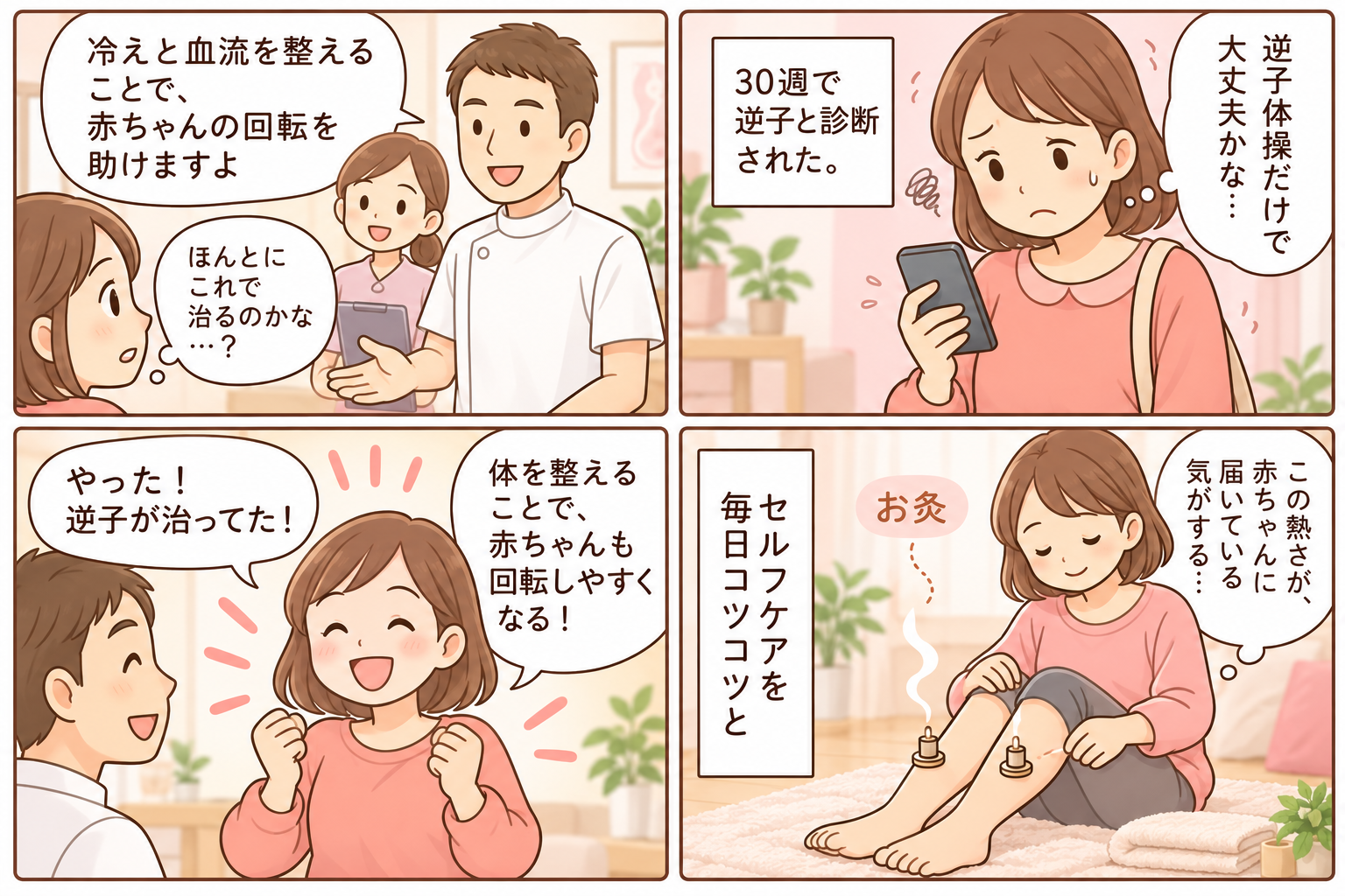 逆子のツボへのお灸漫画