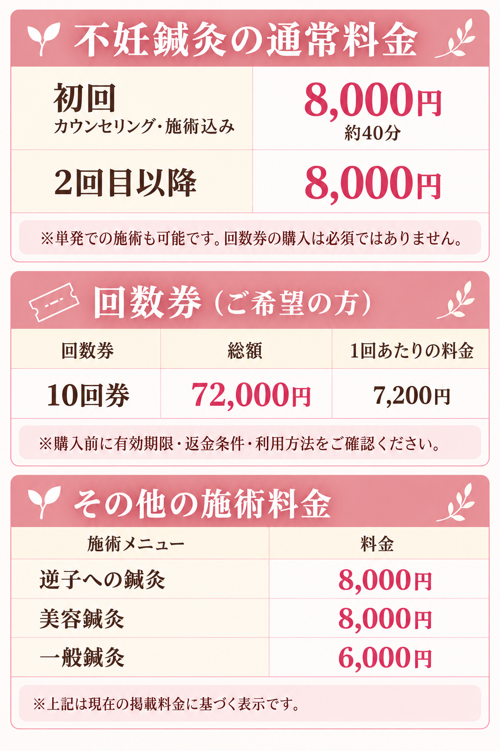 料金表【ぽん鍼灸院】